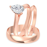 Photo of Jena 1 ct tw. Diamond Pear Solitaire Trio Set 10K Rose Gold [BT2197R-F095]