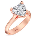 Photo of Jena 3 ct tw. Lab Grown Diamond Heart Solitaire Engagement Ring 14K Rose Gold [BT2176RE-W295]
