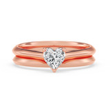 Photo of Jena 1/2 ct tw. Diamond Heart Solitaire Bridal Set 10K Rose Gold [BR2204R-H045]
