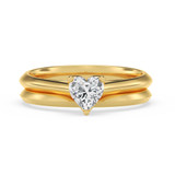 Photo of Jena 1/2 ct tw. Lab Grown Diamond Heart Solitaire Bridal Set 10K Yellow Gold [BR2173Y-C000]