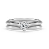 Photo of Jena 1/2 ct tw. Diamond Heart Solitaire Bridal Set 10K White Gold [BR2204W-H045]