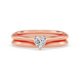 Photo of Jena 1/4 ct tw. Lab Grown Diamond Heart Solitaire Bridal Set 14K Rose Gold [BR2222R-C000]
