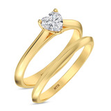 Photo of Jena 1/2 ct tw. Diamond Heart Solitaire Bridal Set 10K Yellow Gold [BR2204Y-H045]