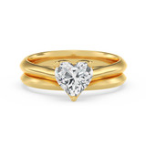Photo of Jena 1 ct tw. Lab Grown Diamond Heart Solitaire Bridal Set 14K Yellow Gold [BR2174Y-C000]