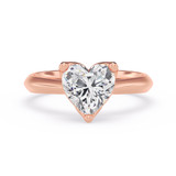 Photo of Jena 2 ct tw. Lab Grown Diamond Heart Solitaire Engagement Ring 14K Rose Gold [BT2175RE-W195]