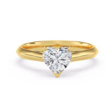 Photo of Jena 1 ct tw. Diamond Heart Solitaire Bridal Set 14K Yellow Gold [BT2205YE-H095]