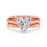Photo of Jena 2 ct tw. Lab Grown Diamond Heart Solitaire Bridal Set 14K Rose Gold [BR2175R-W195]