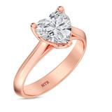 Photo of Jena 2 ct tw. Lab Grown Diamond Heart Solitaire Bridal Set 14K Rose Gold [BT2175RE-W195]