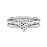 Photo of Jena 3/4 ct tw. Lab Grown Diamond Heart Solitaire Bridal Set 14K White Gold [BR2223W-C000]