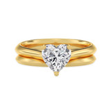 Photo of Jena 3/4 ct tw. Lab Grown Diamond Heart Solitaire Bridal Set 10K Yellow Gold [BR2223Y-C000]