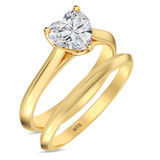 Photo of Jena 3/4 ct tw. Lab Grown Diamond Heart Solitaire Bridal Set 10K Yellow Gold [BR2223Y-C000]
