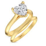 Photo of Jena 2 ct tw. Diamond Heart Solitaire Bridal Set 14K Yellow Gold [BR2206Y-H195]