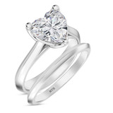 Photo of Jena 3 Carat T.W. Heart Solitaire Bridal Set 10K White Gold [BR2207W-H295]