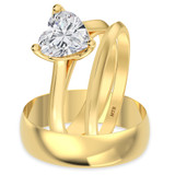 Photo of Jena 2 ct tw. Diamond Heart Solitaire Trio Set 14K Yellow Gold [BT2206Y-H195]