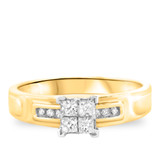 Photo of Willow 3/8 ct tw. Diamond Princess Cluster Trio Set 14K Yellow Gold [BT525YE-C000]