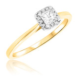 Photo of May 1/4 Carat T.W. Diamond Princess Solitaire Bridal Set 14K Yellow Gold [BT326YE-P023]