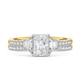 Photo of Alwin 1 3/4 ct tw. Lab Grown Radiant Solitaire Diamond Bridal Set 14K Yellow Gold [BR2103Y-Z095]