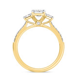 Photo of Alwin 1 3/4 ct tw. Lab Grown Radiant Solitaire Diamond Bridal Set 14K Yellow Gold [BT2103YE-Z095]