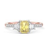 Photo of Alwin 1 3/4 ct tw. Lab Grown Radiant Solitaire Yellow Diamond Bridal Set 10K Rose Gold [BT2102RE-ZY090]