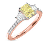 Photo of Alwin 1 3/4 ct tw. Lab Grown Radiant Solitaire Yellow Diamond Bridal Set 10K Rose Gold [BT2102RE-ZY090]