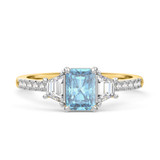 Photo of Alwin 1 7/8 ct tw. Lab Grown Radiant Solitaire Blue Diamond Trio Set 14K Yellow Gold [BT2101YE-ZB090]