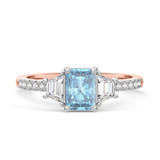 Photo of Alwin 1 2/3 ct tw. Lab Grown Radiant Solitaire Blue Diamond Engagement Ring 10K Rose Gold [BT2101RE-ZB090]