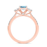 Photo of Alwin 1 2/3 ct tw. Lab Grown Radiant Solitaire Blue Diamond Engagement Ring 10K Rose Gold [BT2101RE-ZB090]