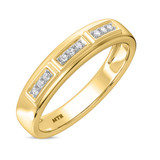 Photo of Alwin 1 7/8 ct tw. Lab Grown Radiant Solitaire Pink Diamond Trio Set 14K Yellow Gold [BT2100YM]