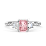 Photo of Alwin 1 7/8 ct tw. Lab Grown Radiant Solitaire Pink Diamond Trio Set 10K White Gold [BT2100WE-ZP090]