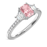 Photo of Alwin 1 2/3 ct tw. Lab Grown Radiant Solitaire Pink Diamond Engagement Ring 10K White Gold [BT2100WE-ZP090]