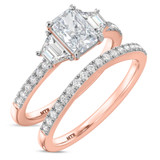 Photo of Alwin 1 3/4 ct tw. Lab Grown Radiant Solitaire Diamond Bridal Set 10K Rose Gold [BR2103R-Z095]