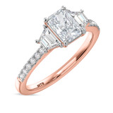 Photo of Alwin 1 3/4 ct tw. Lab Grown Radiant Solitaire Diamond Bridal Set 10K Rose Gold [BT2103RE-Z095]
