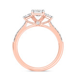 Photo of Alwin 1 3/4 ct tw. Lab Grown Radiant Solitaire Diamond Bridal Set 10K Rose Gold [BT2103RE-Z095]