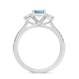 Photo of Alwin 1 3/4 ct tw. Lab Grown Radiant Solitaire Blue Diamond Bridal Set 14K White Gold [BT2101WE-ZB090]