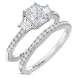 Photo of Alwin 1 3/4 ct tw. Lab Grown Radiant Solitaire Diamond Bridal Set 10K White Gold [BR2103W-Z095]