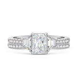 Photo of Alwin 1 3/4 ct tw. Lab Grown Radiant Solitaire Diamond Bridal Set 14K White Gold [BR2103W-Z095]