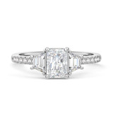 Photo of Alwin 1 3/4 ct tw. Lab Grown Radiant Solitaire Diamond Bridal Set 14K White Gold [BT2103WE-Z095]