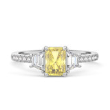 Photo of Alwin 1 2/3 ct tw. Lab Grown Radiant Solitaire Yellow Diamond Engagement Ring 10K White Gold [BT2102WE-ZY090]
