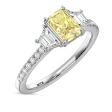 Photo of Alwin 1 2/3 ct tw. Lab Grown Radiant Solitaire Yellow Diamond Engagement Ring 10K White Gold [BT2102WE-ZY090]