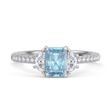 Photo of Aurel 1 5/8 ct tw. Lab Grown Radiant Solitaire Blue Diamond Engagement Ring 10K White Gold [BT2105WE-ZB090]