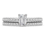 Photo of Zaila 2 ct tw. Diamond Emerald Solitaire Bridal Set 950 Platinum [BR5021P-E090]