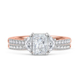 Photo of Aurel 1 3/4 ct tw. Lab Grown Radiant Solitaire Diamond Bridal Set 10K Rose Gold [BR2107R-Z095]
