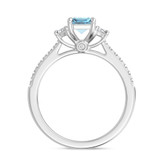 Photo of Aurel 1 5/8 ct tw. Lab Grown Radiant Solitaire Blue Diamond Engagement Ring 14K White Gold [BT2105WE-ZB090]