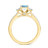 Photo of Aurel 1 3/4 ct tw. Lab Grown Radiant Solitaire Blue Diamond Bridal Set 14K Yellow Gold [BT2105YE-ZB090]