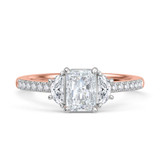 Photo of Aurel 1 3/4 ct tw. Lab Grown Radiant Solitaire Diamond Bridal Set 14K Rose Gold [BT2107RE-Z095]