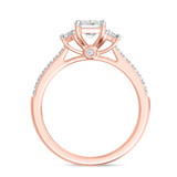 Photo of Aurel 1 3/4 ct tw. Lab Grown Radiant Solitaire Diamond Bridal Set 14K Rose Gold [BT2107RE-Z095]