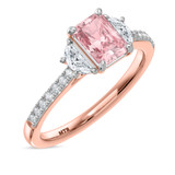 Photo of Aurel 1 5/8 ct tw. Lab Grown Radiant Solitaire Pink Diamond Engagement Ring 14K Rose Gold [BT2104RE-ZP090]