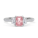 Photo of Aurel 1 7/8 ct tw. Lab Grown Radiant Solitaire Pink Diamond Trio Set 10K White Gold [BT2104WE-ZP090]