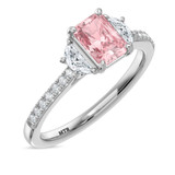 Photo of Aurel 1 7/8 ct tw. Lab Grown Radiant Solitaire Pink Diamond Trio Set 10K White Gold [BT2104WE-ZP090]