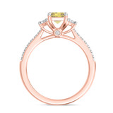 Photo of Aurel 1 3/4 ct tw. Lab Grown Radiant Solitaire Yellow Diamond Bridal Set 14K Rose Gold [BT2106RE-ZY090]
